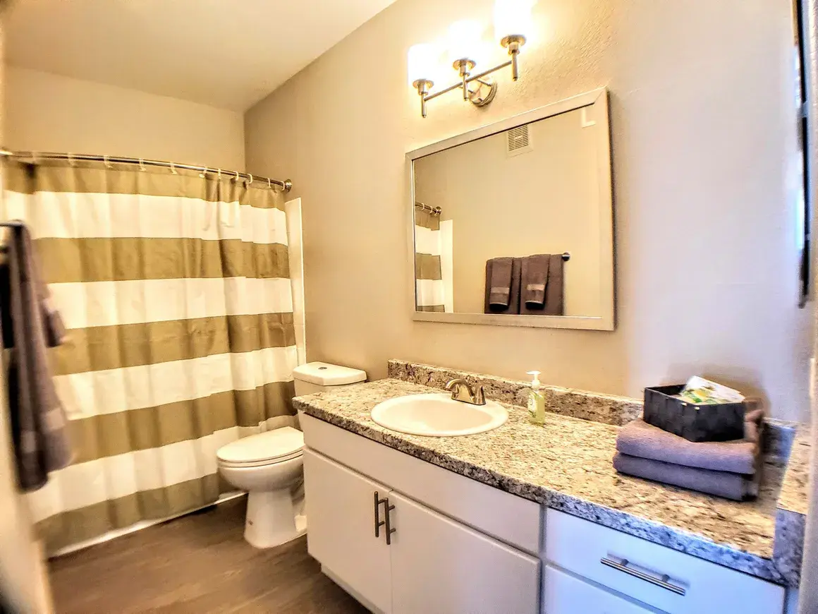 Comfortable furnished bedroom with closet space for a months-long stay
