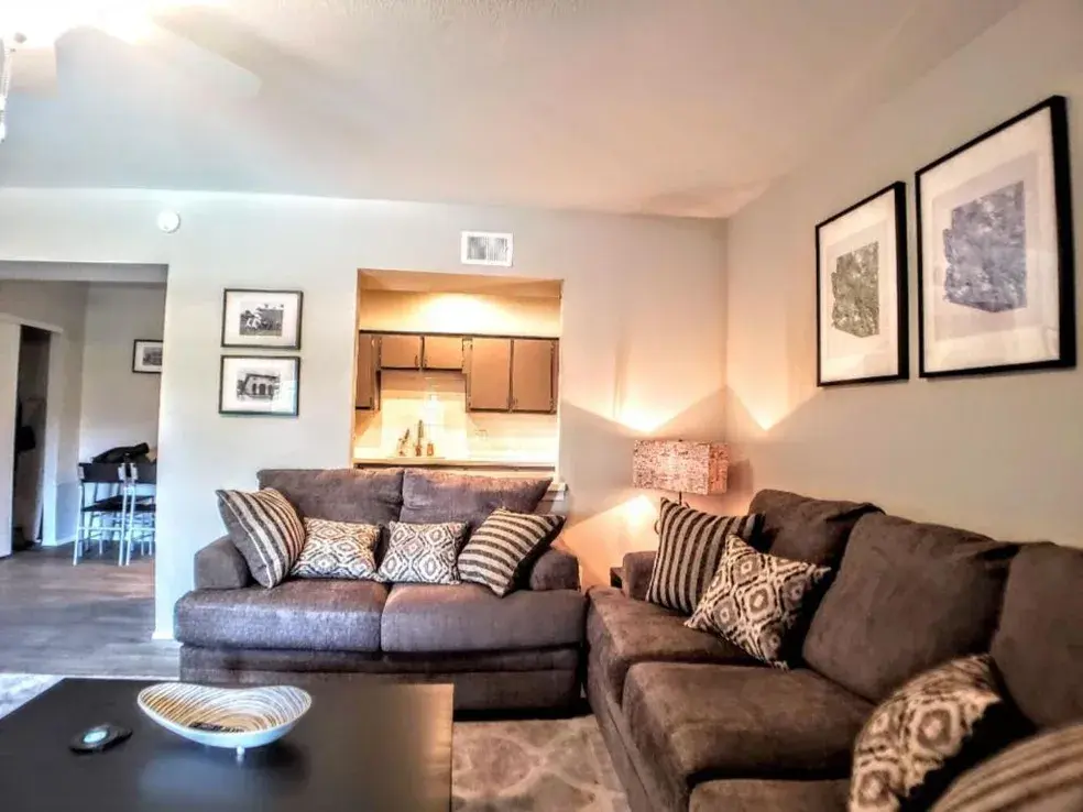 Bright furnished living space in a gated community